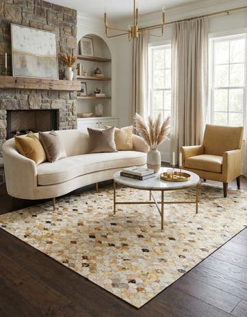 5' x 8' 1 Cowhide Leather Rug