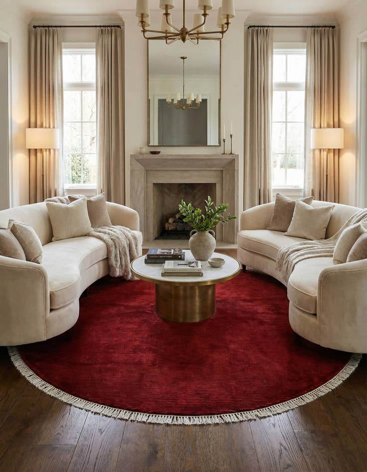 Detail image of 6' 6 x 6' 6  Hand Knotted Darya Wool Round Rug