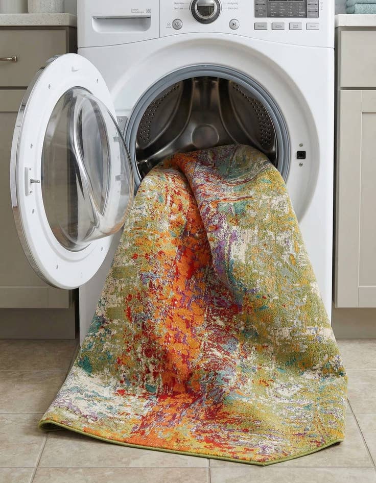 Detail image of 8' x 8'  Washable Modern Indoor / Outdoor Octagon Rug