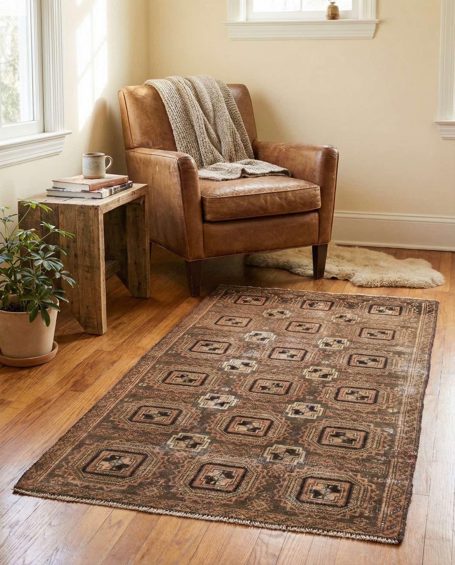 2' 8 x 5' 9 Hand Knotted Ultra Vintage Persian Wool Runner Rug