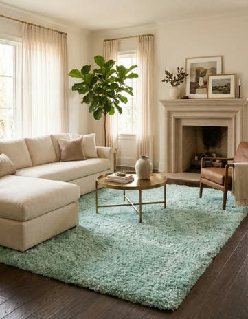 Cyan Infinity Shag Rug