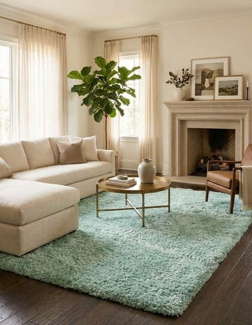 Cyan Infinity Shag Rug