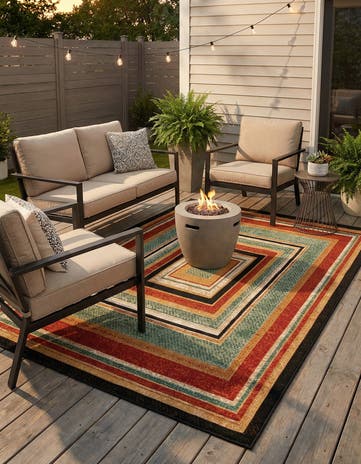 6' x 9' Easy-Clean Modern Indoor / Outdoor Rug