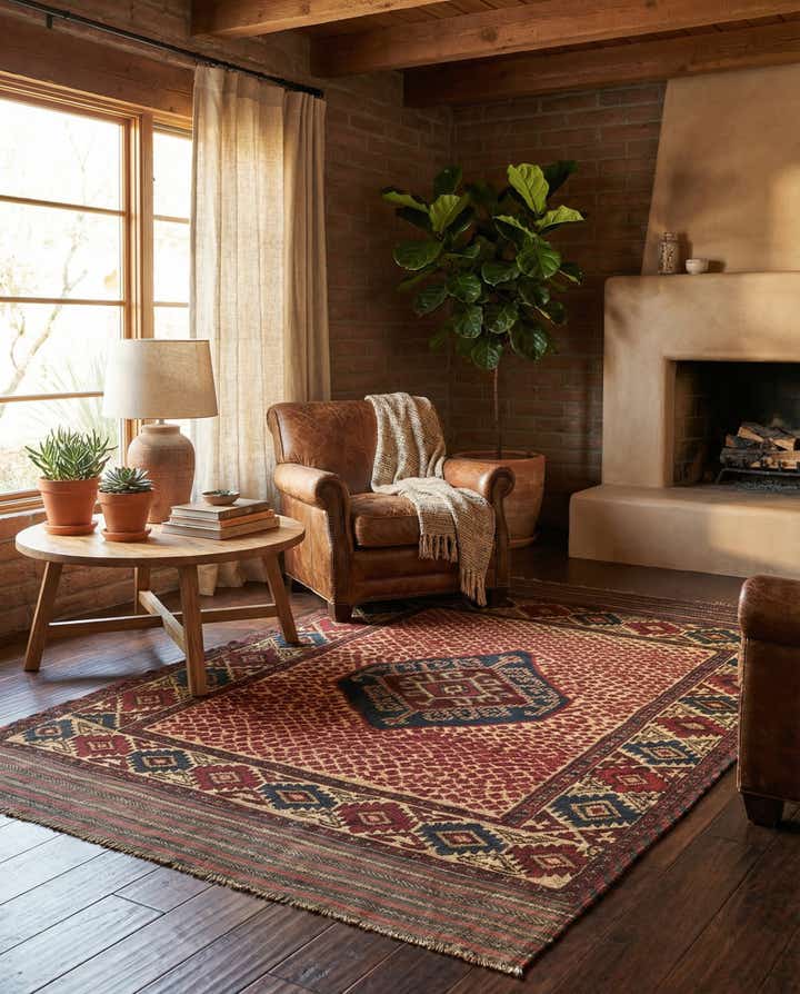 3' 10 x 6' Hand Knotted Sumak Wool Rug