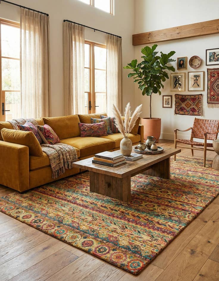 Detail image of 6' 6 x 9' 6 Juma Wool Rug