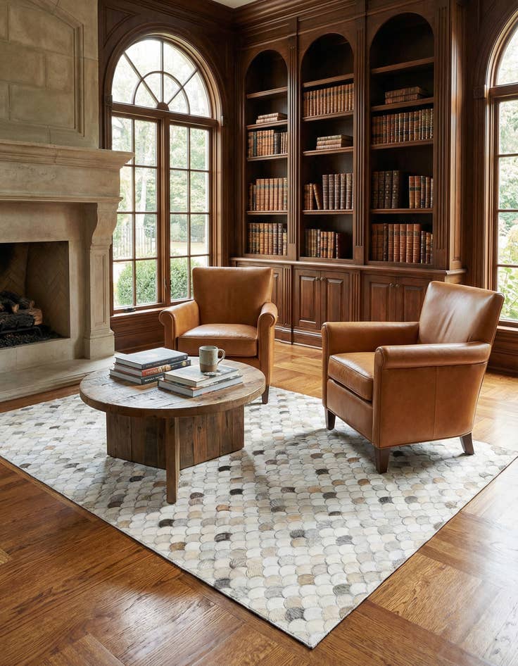 Detail image of  5' x 8' 1 Cowhide Leather Rug