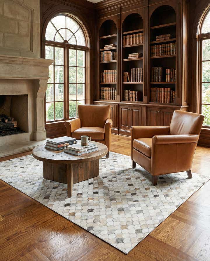 5' x 8' 1 Cowhide Leather Rug