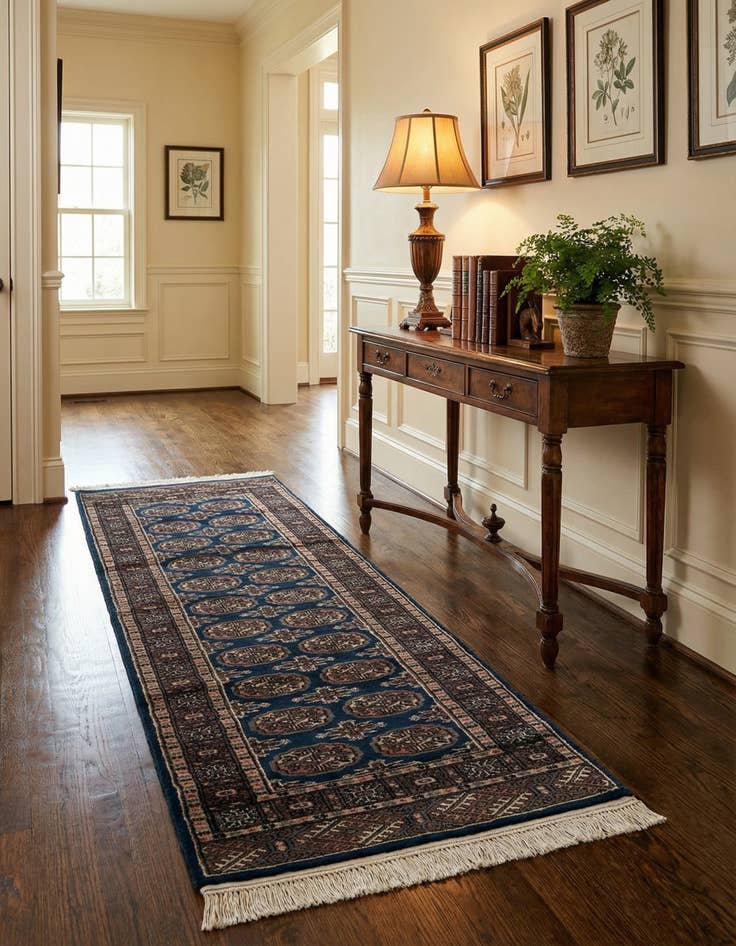 Detail image of 2' 2 x 6' 2 Hand Knotted Bokhara Oriental Wool Runner Rug