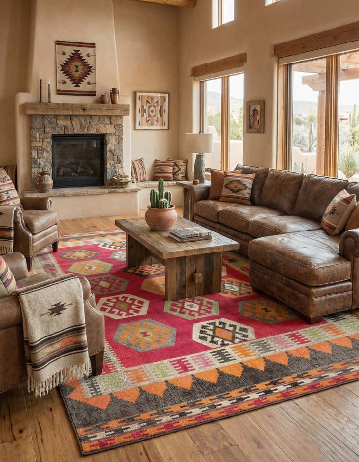 Detail image of 10' 6 x 16' 5 Washable Santa Fe Rug