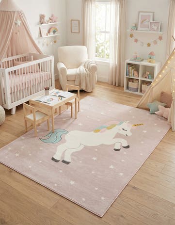 7' 10 x 10' Unicorn Whimsy Kids Rug