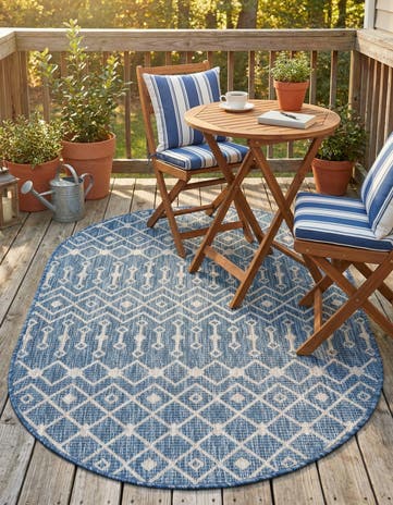3' x 5' 3 Easy-Clean Lattice Indoor / Outdoor Oval Rug