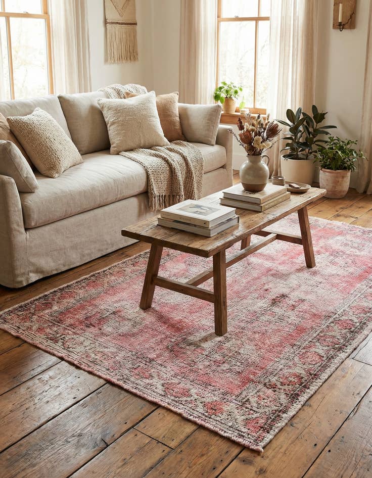 Detail image of 3' 9 x 6' 4  Hand Knotted Ultra Vintage Persian Wool Rug