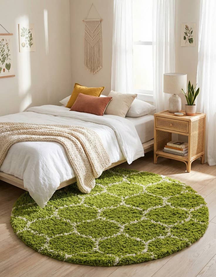 Detail image of  3' 3 x 3' 3 Lattice Shag Round Rug