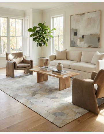 5' 1 x 8' Cowhide - Patchwork Rug