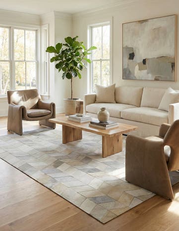 5' 1 x 8' Cowhide - Patchwork Rug