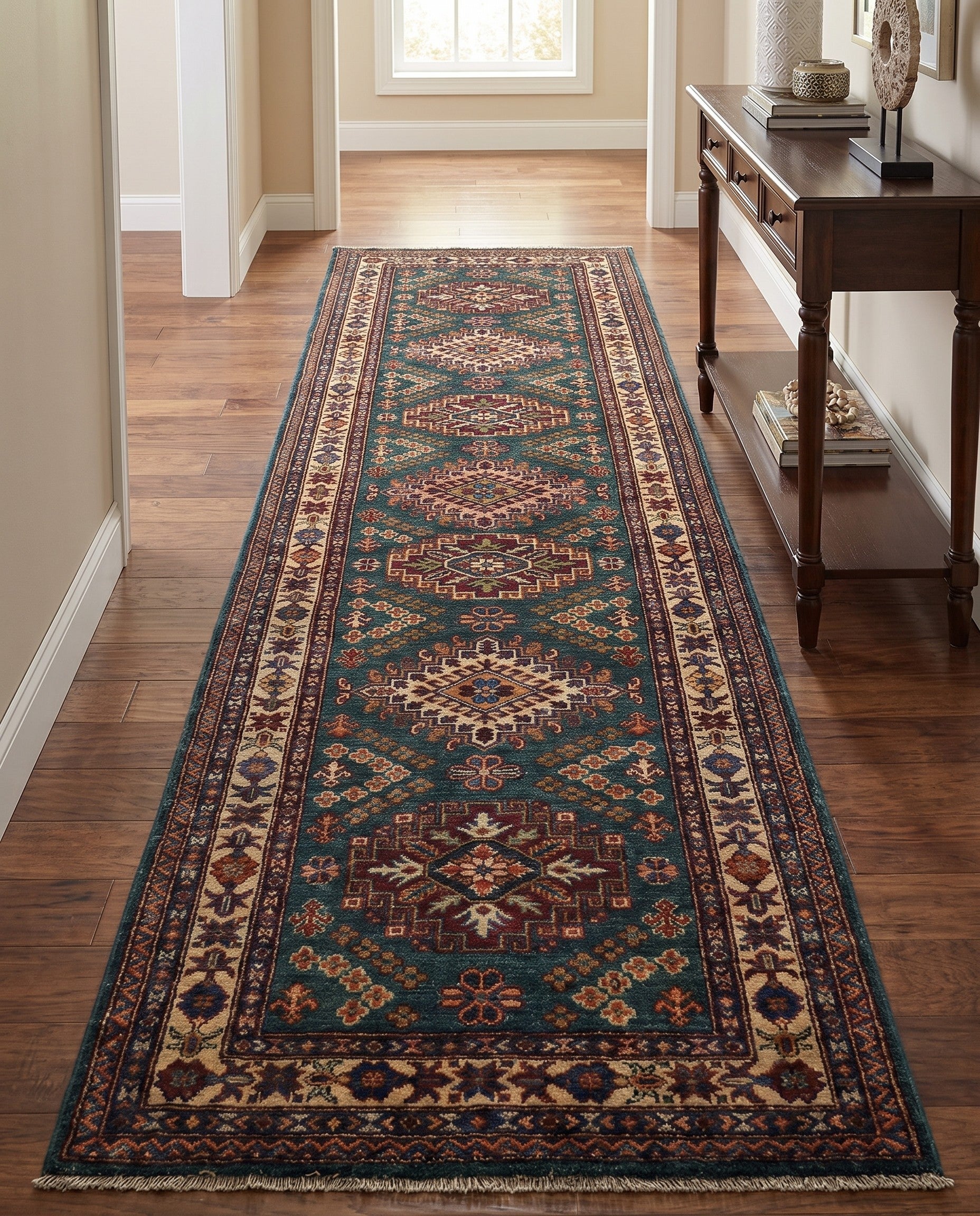 2' 8 x 10' Hand Knotted Kazak Runner Rug