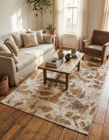4' 8 x 6' 2 Hand Knotted Ultra Vintage Persian Wool Rug
