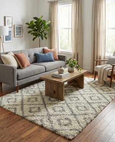  6' x 9' Lattice Shag Rug