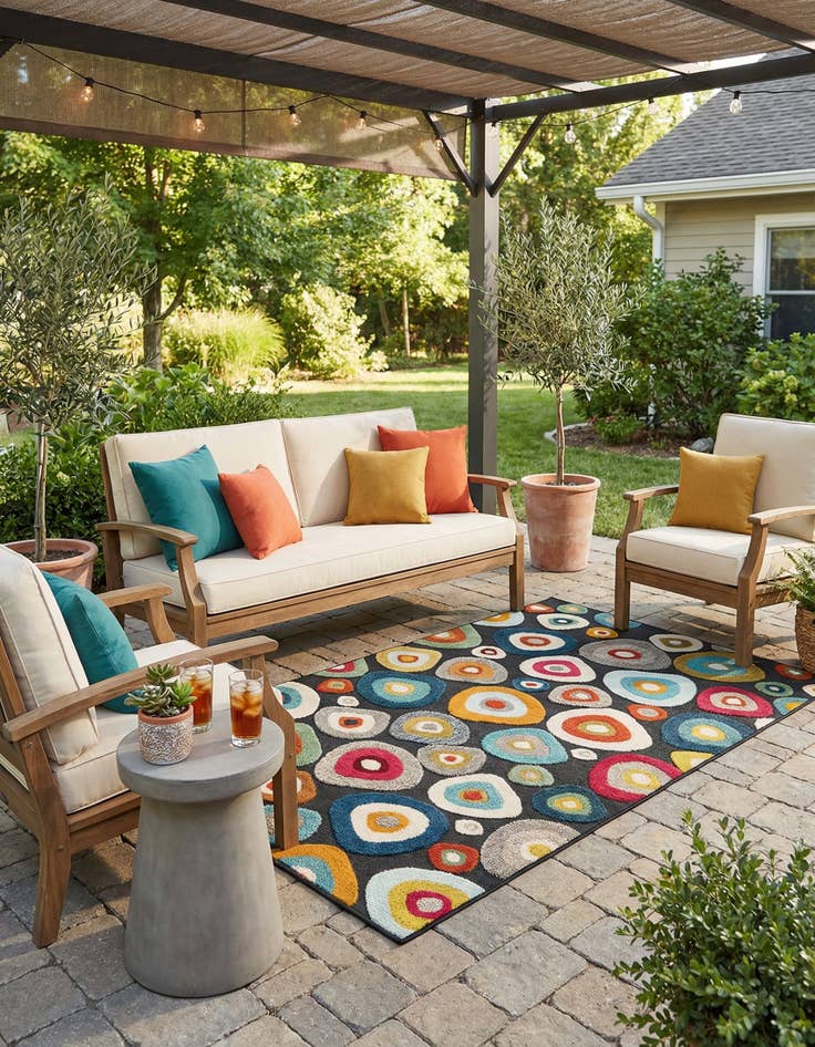 Detail image of 5' 3 x 8'  Washable Casablanca Indoor / Outdoor Rug