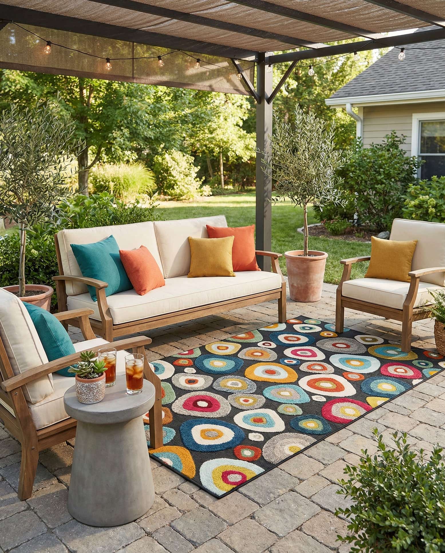 5' 3 x 8' Easy-Clean Casablanca Indoor / Outdoor Rug