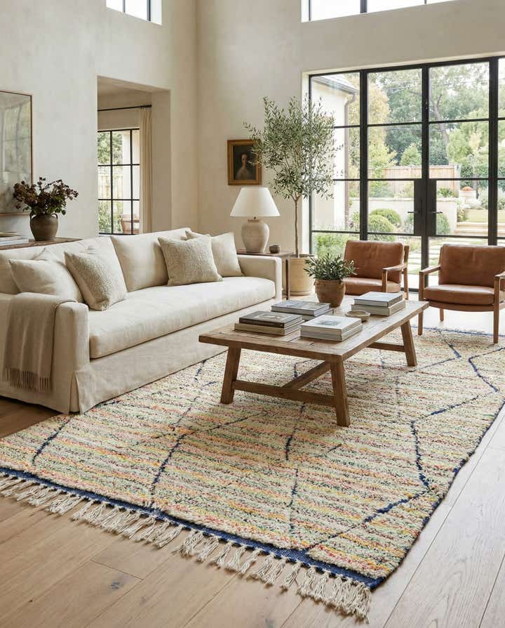 5' x 8' 5 Hand Knotted Moroccan Wool Rug