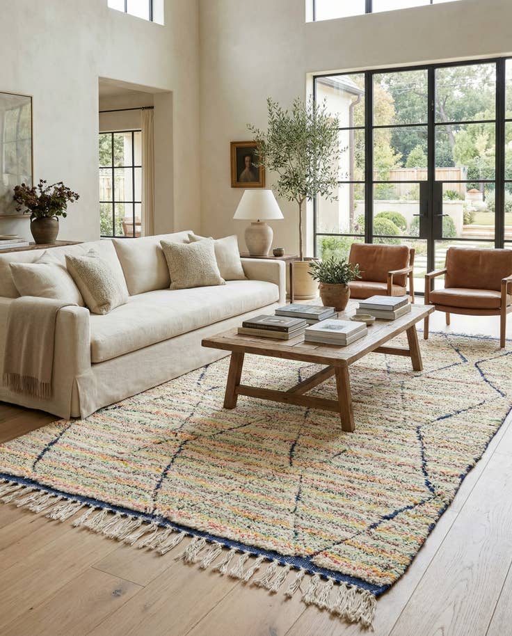 Detail image of 5' x 8' 5 Hand Knotted Moroccan Wool Rug