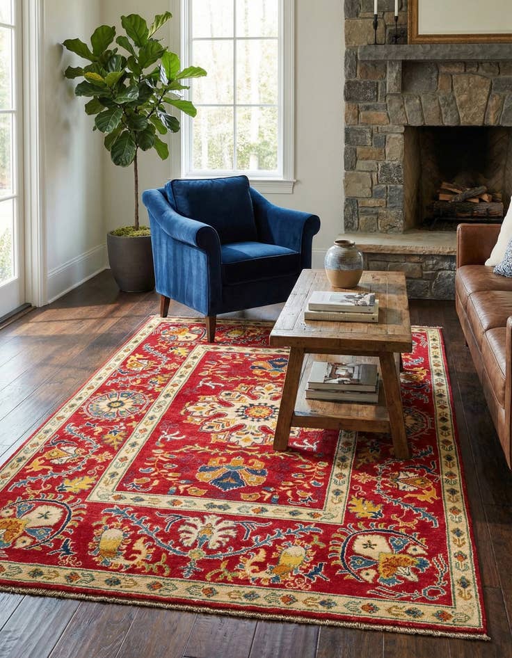 Detail image of 5' x 7' 5  Hand Knotted Kazak Rug