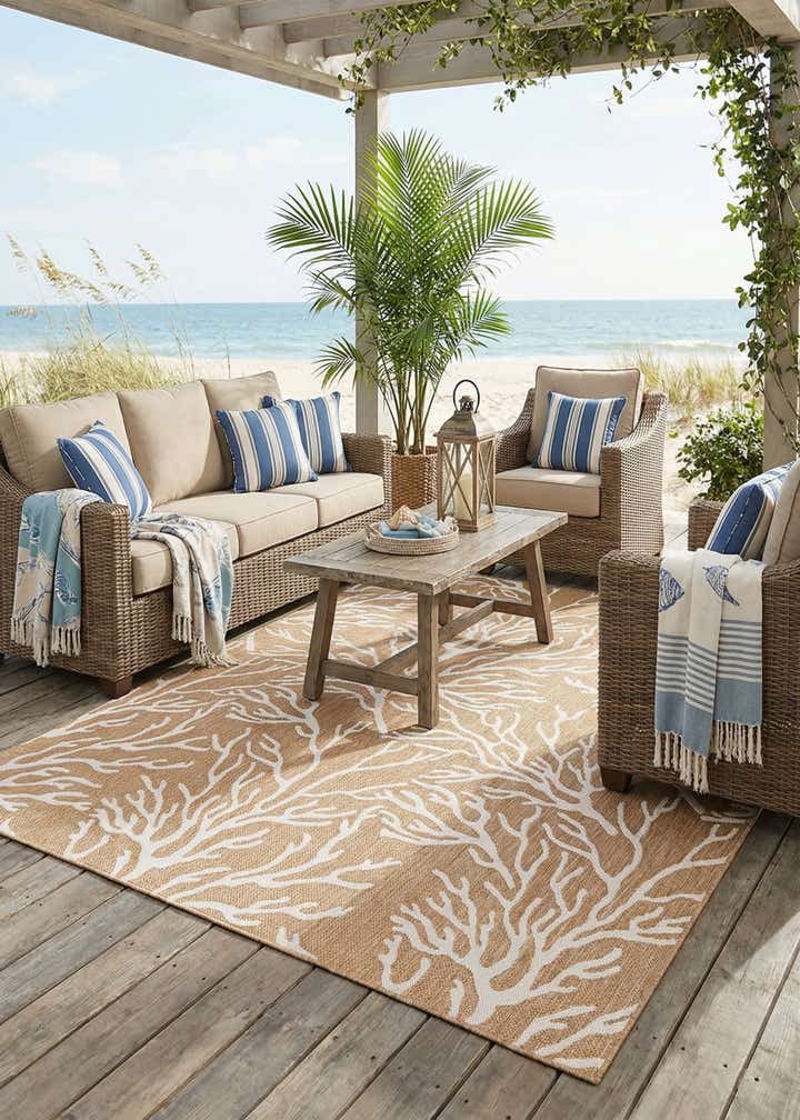 7' 10 x 10' Easy-Clean Coastal Indoor / Outdoor Rug