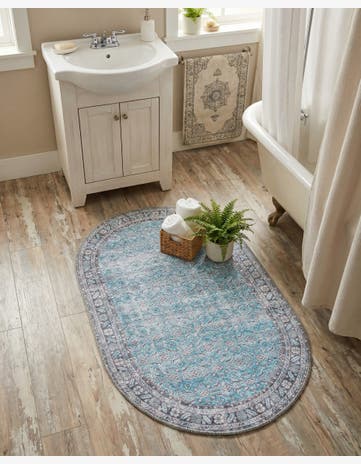 2' x 3' Washable Timeless Oval Rug