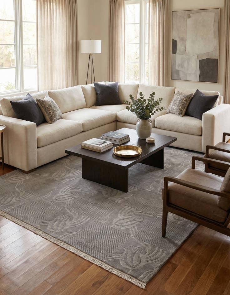 Detail image of  8' x 9' 11  Hand Knotted Darya Wool Rug