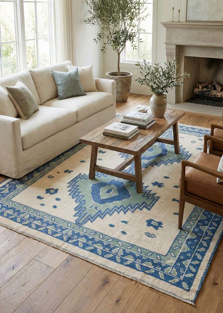 8' x 10' Hand Knotted Oushak Wool Rug