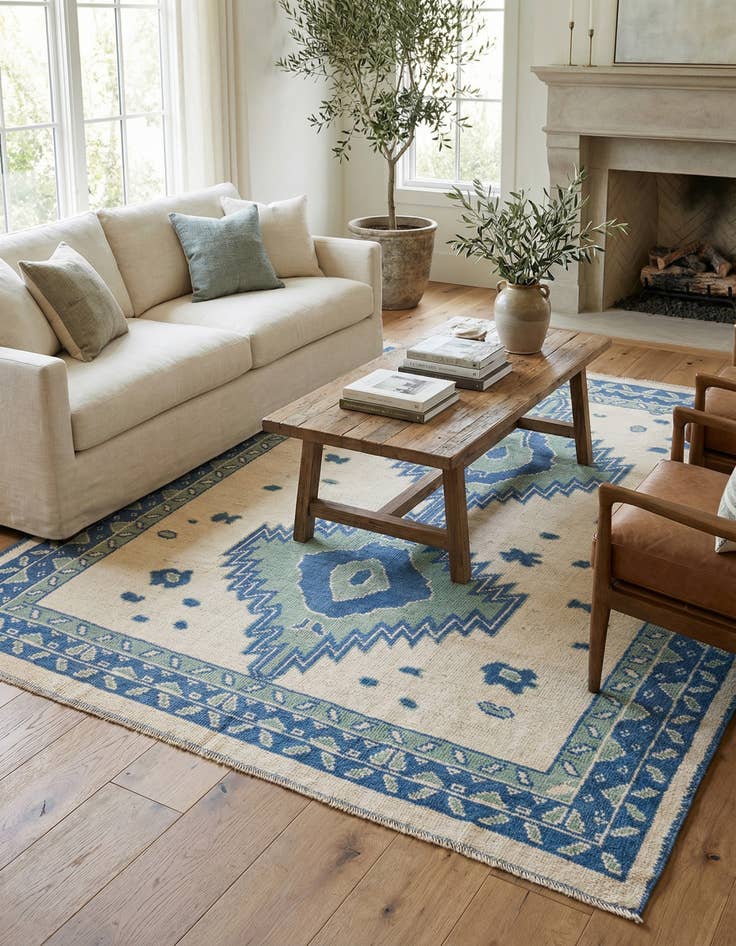 Detail image of 8' x 10'  Hand Knotted Oushak Wool Rug