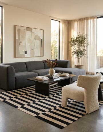 5' 6 x 7' 9 Hand Woven Kilim Modern Wool Rug