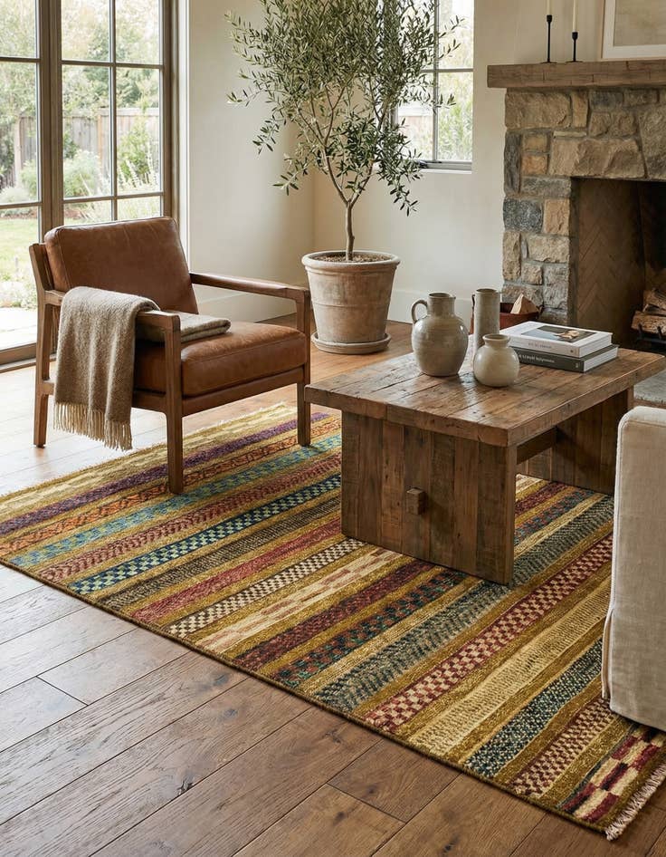 Detail image of 2' 8 x 4'  Hand Knotted Modern Ziegler Rug