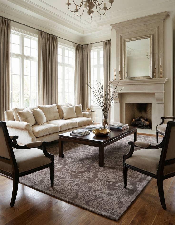 Detail image of  6' 9 x 10'  Hand Knotted Darya Wool Rug