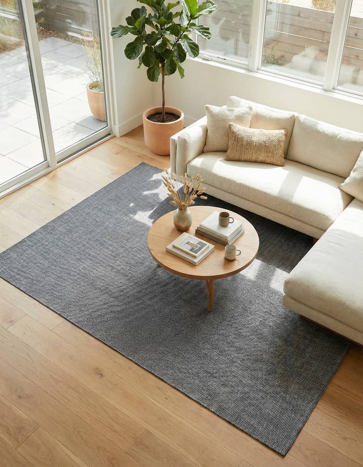 Detail image of 9' x 12'  Washable Solid Indoor / Outdoor Rug