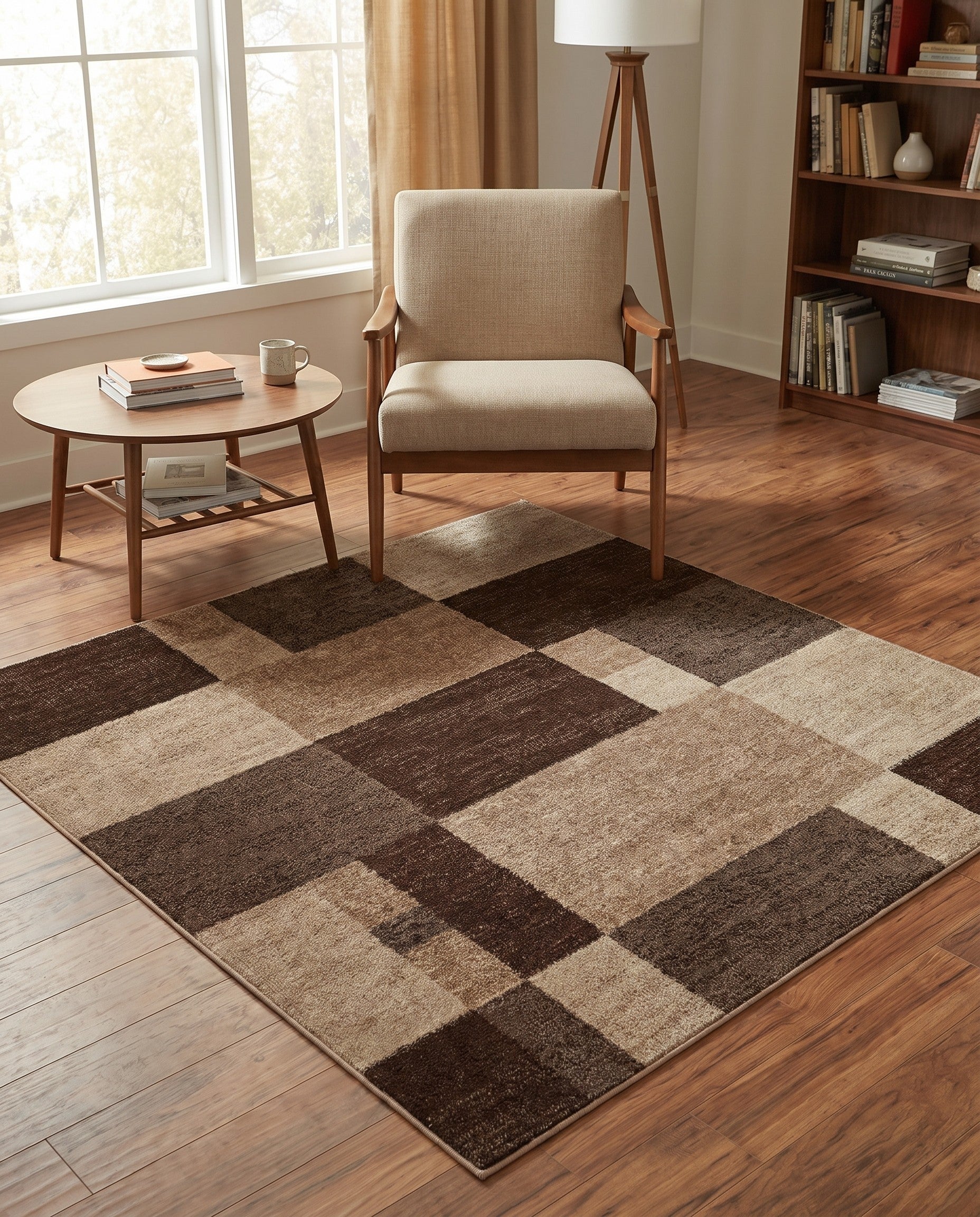 Light Brown Equinox Square Rug