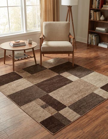 Light Brown Equinox Square Rug
