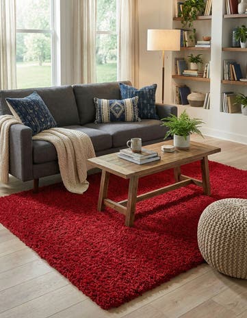 6' x 9' Solid Shag Rug