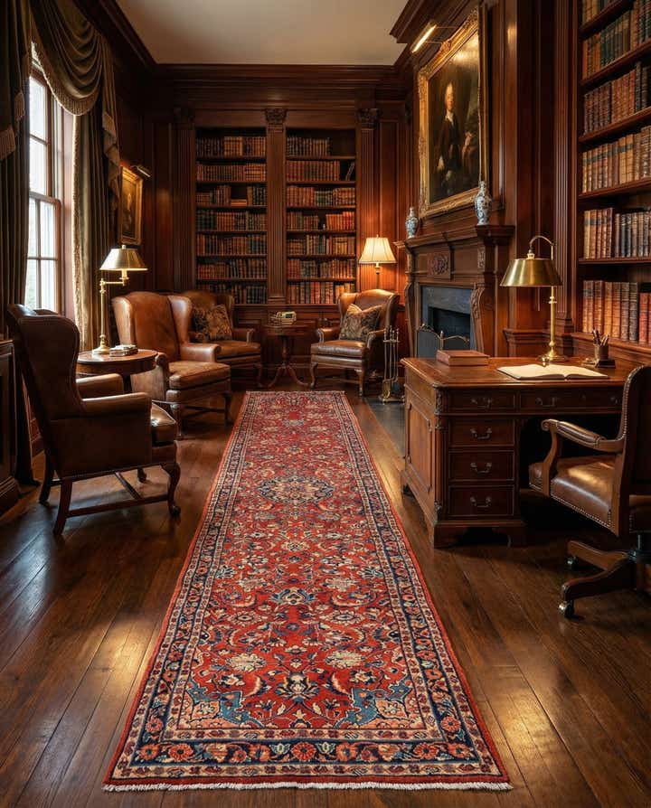 2' 7 x 14' 10 Sarouk Wool Runner Rug
