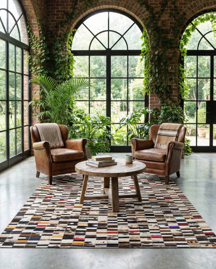 Detail image of 5' x 8' Cowhide - Patchwork Rug