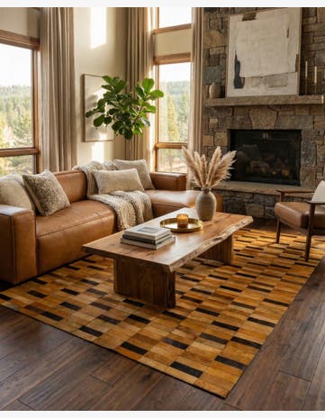 5' 1 x 8' Cowhide - Patchwork Rug