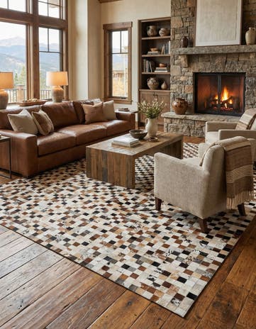 8' 1 x 10' Cowhide Stocks Rug
