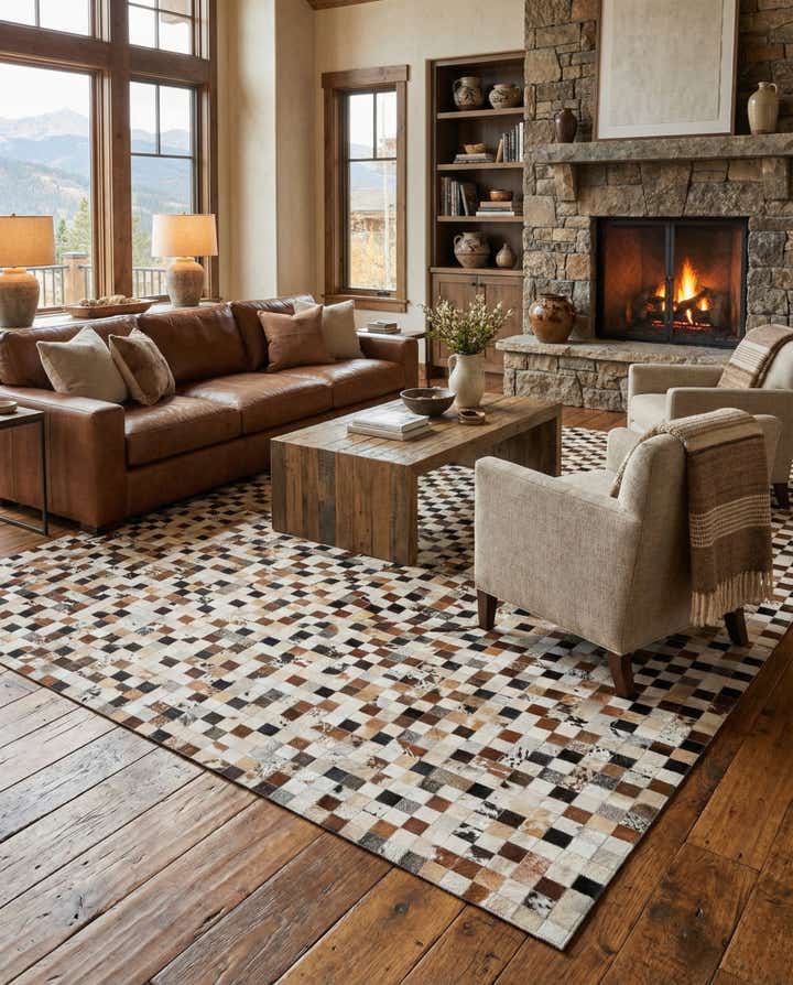 8' 1 x 10' Cowhide Stocks Rug