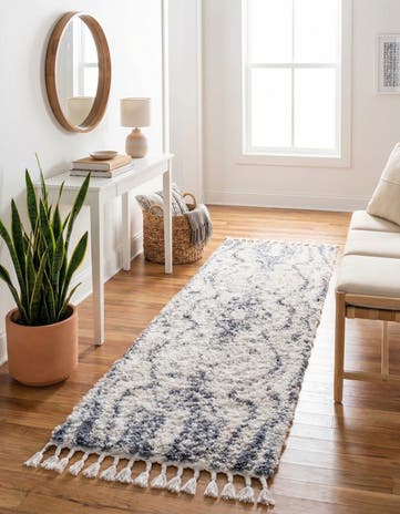 Gray Lagom Shag Runner Rug