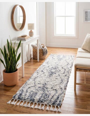 Gray Lagom Shag Runner Rug