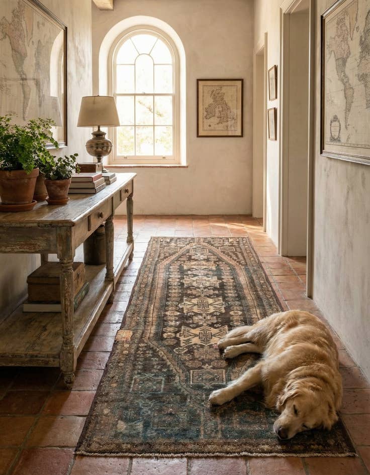 Detail image of 3' 4 x 10'  Hand Knotted Ultra Vintage Persian Wool Runner Rug