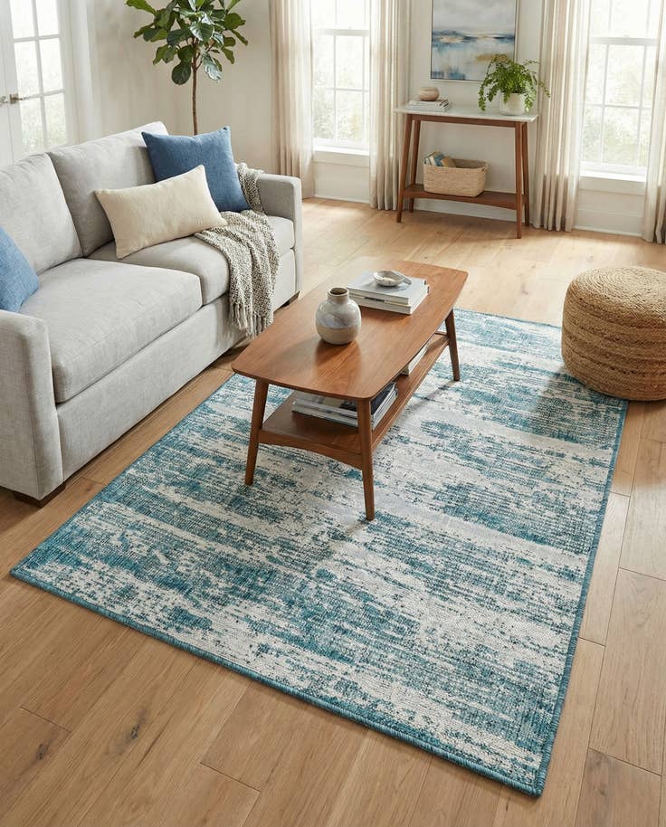 Detail image of 4' x 6' Easy-Clean Modern Indoor / Outdoor Rug
