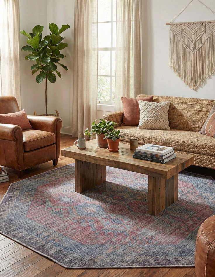 Detail image of 7' 10 x 7' 10  Washable Sisu Octagon Rug