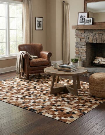 4' 1 x 5' 11 Cowhide - Patchwork Rug